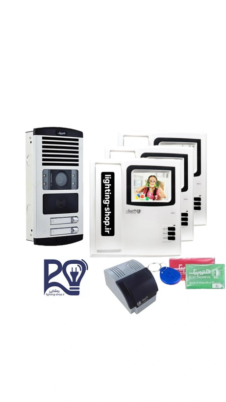 پکیج آیفون تصویری کارتی ۳.۵ اینچ ۱۲۸۶_V2( ورژن جدید) الکتروپیک RFID